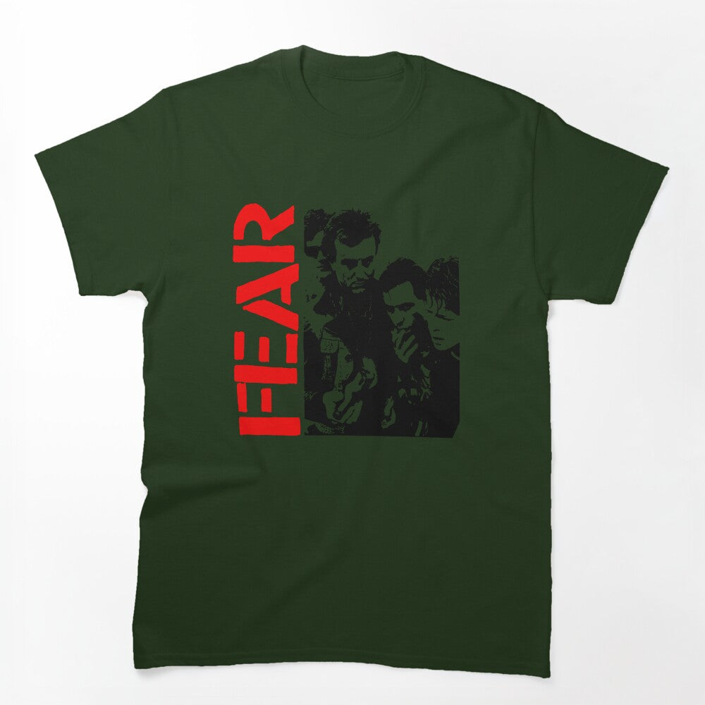 Red Typography Hardcore Punk Black Silhouette Shirt