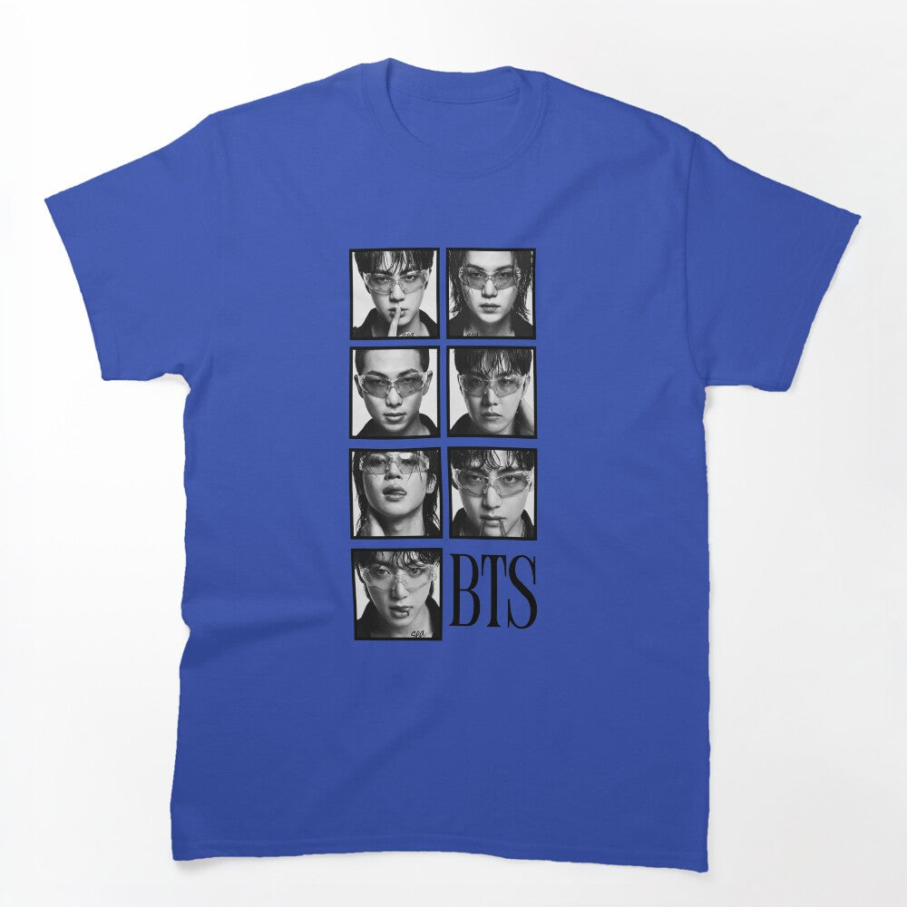 BTS Black And White Square Full Group Seven Artists One Journey K-pop Shirt
