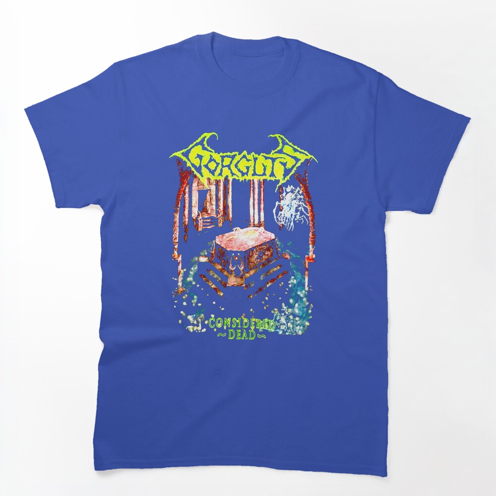 Green Yellow Typography Death Metal Silhouette Shirt