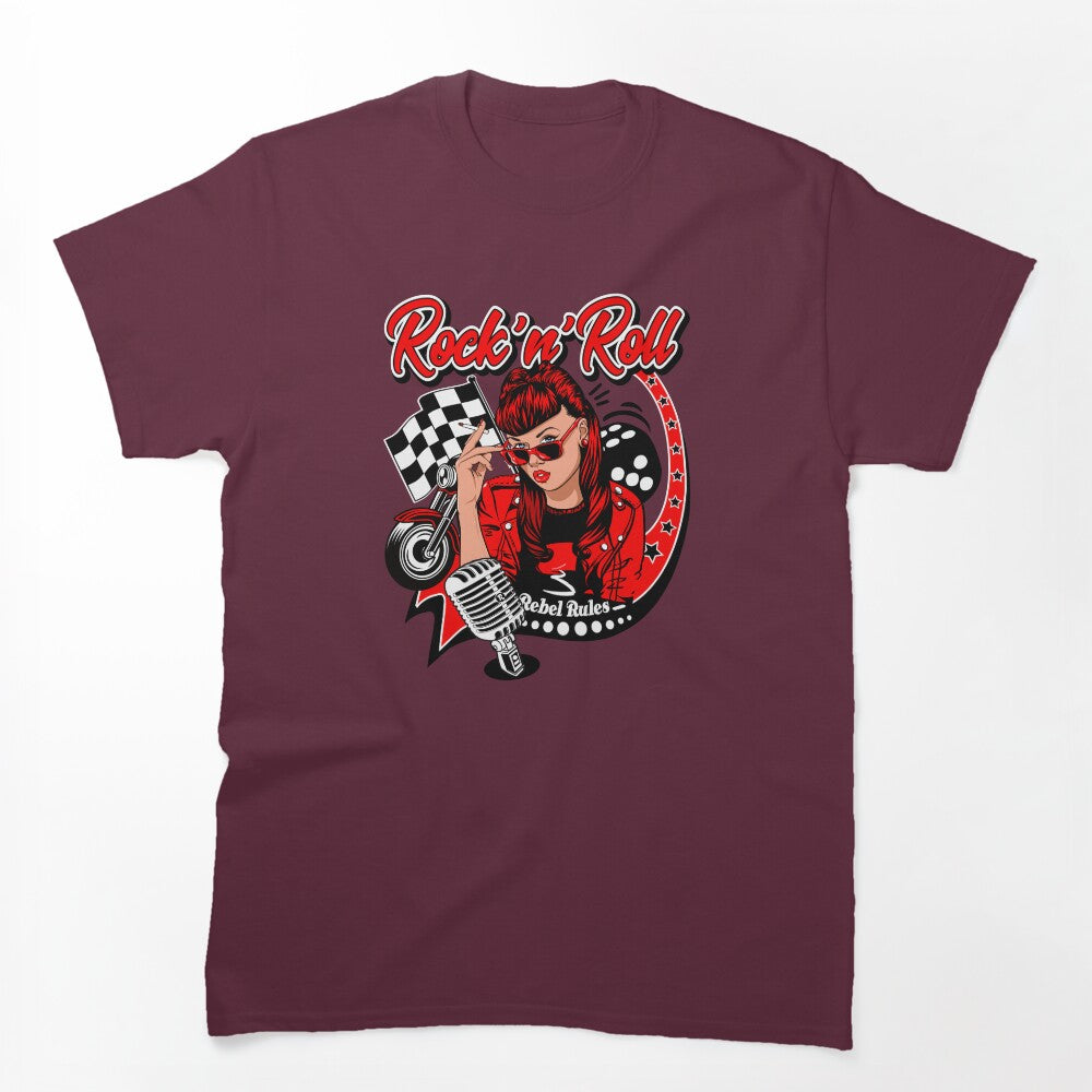 Rockabilly Pin Up Girl Vintage Rock And Roll Music Shirt