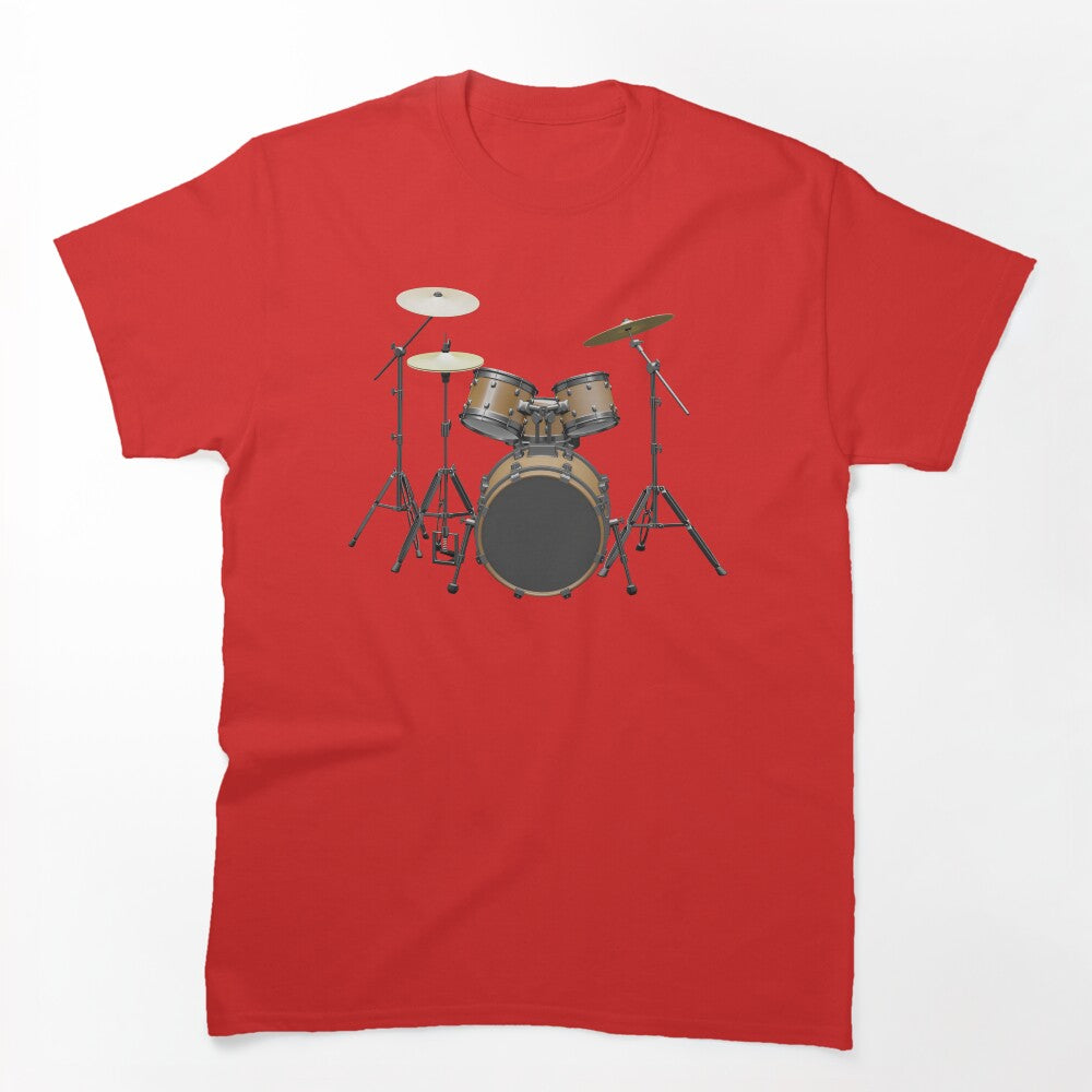 Acoustic Drum On White Shirt