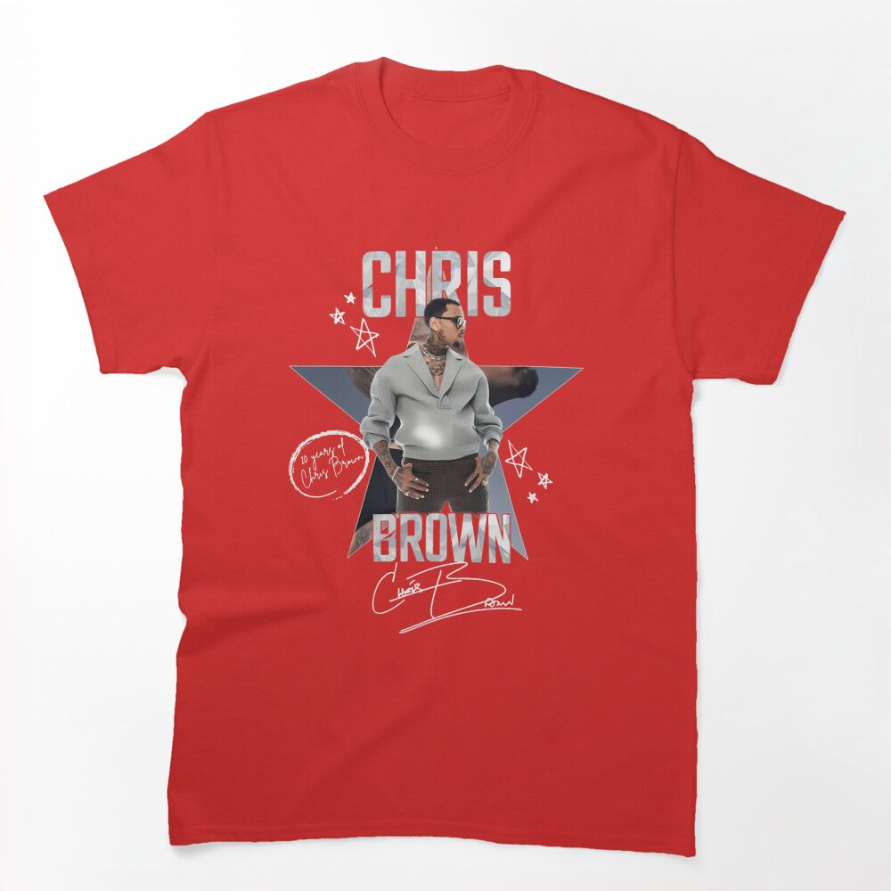 Chris Brown 20th Anniversary Portrait Design Shirt