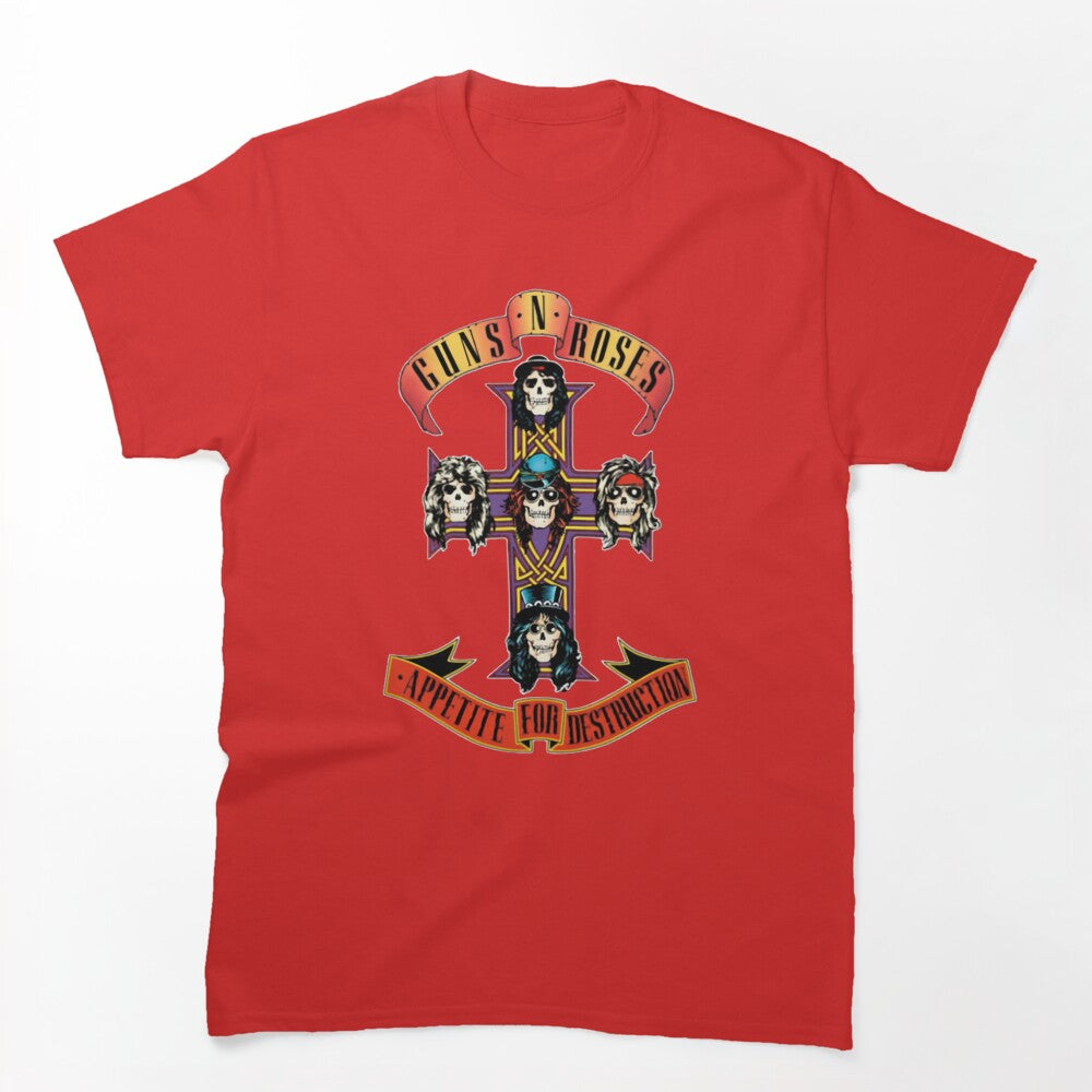 Guns N Roses Appetite For Destruction Cross Vintage Rock Shirt