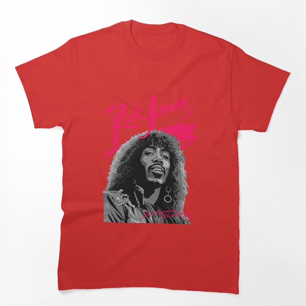 RICK JAMES 80S STYLE BLACK BACKGROUND Shirt