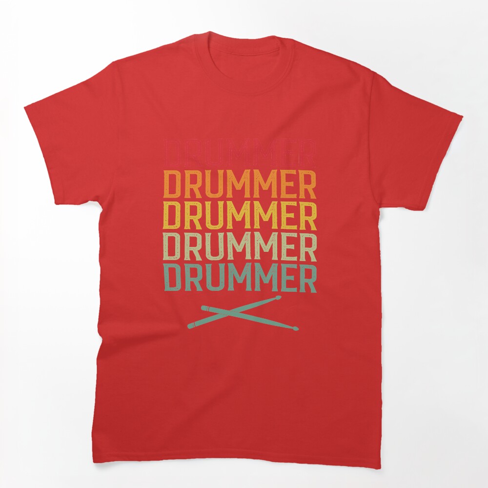 Drummer Drumsticks Vintage Style Drum Player Shirt