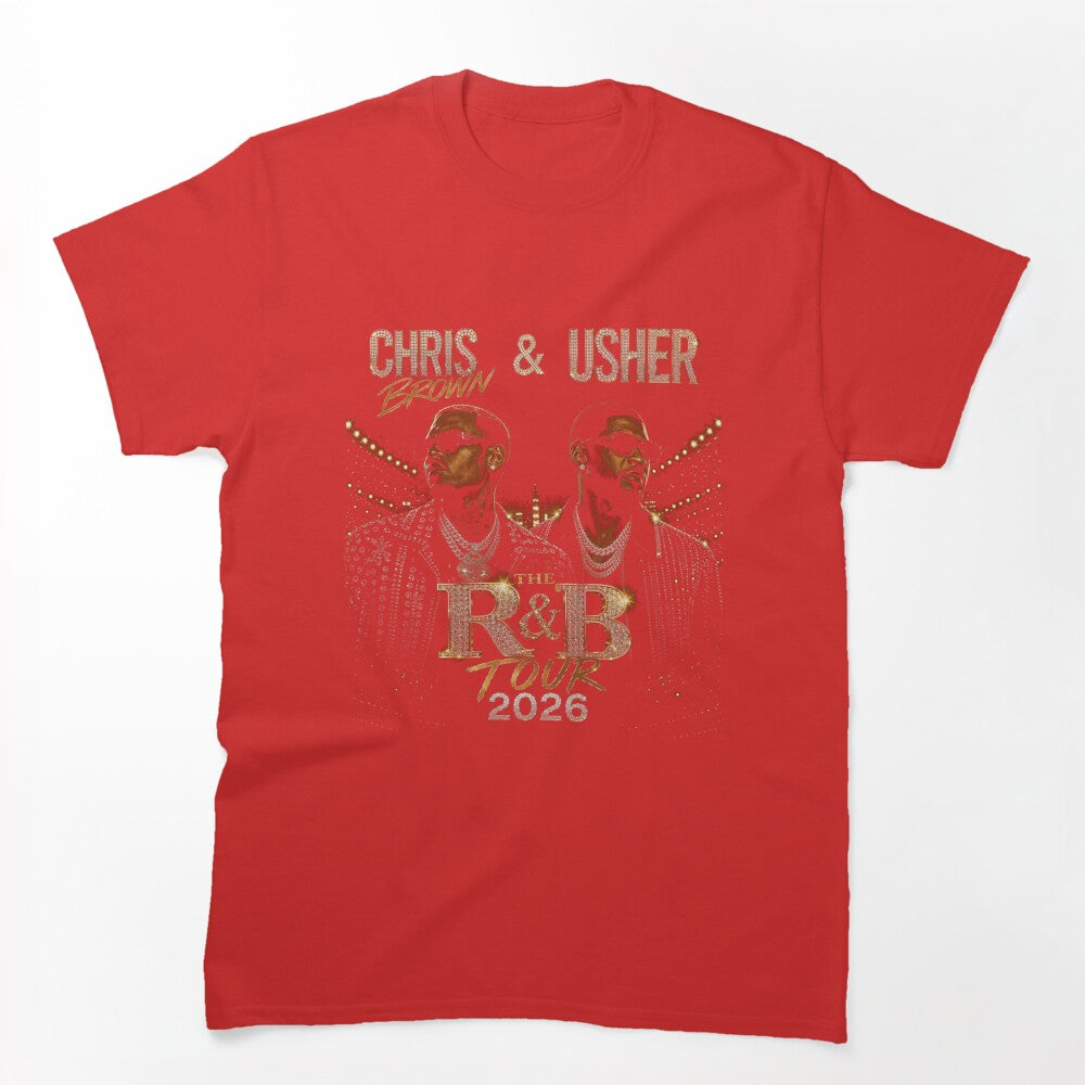 Chris Brown Usher R&B Tour Concert Graphic Design Shirt