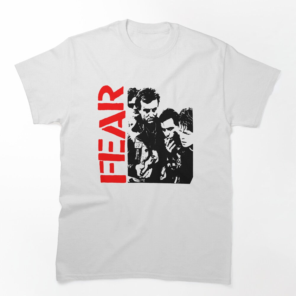 Red Typography Hardcore Punk Black Silhouette Shirt