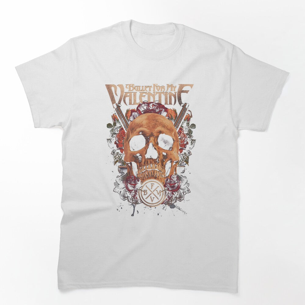 Women Men Skull Rose Bfmv Metal Retro Vintage Shirt