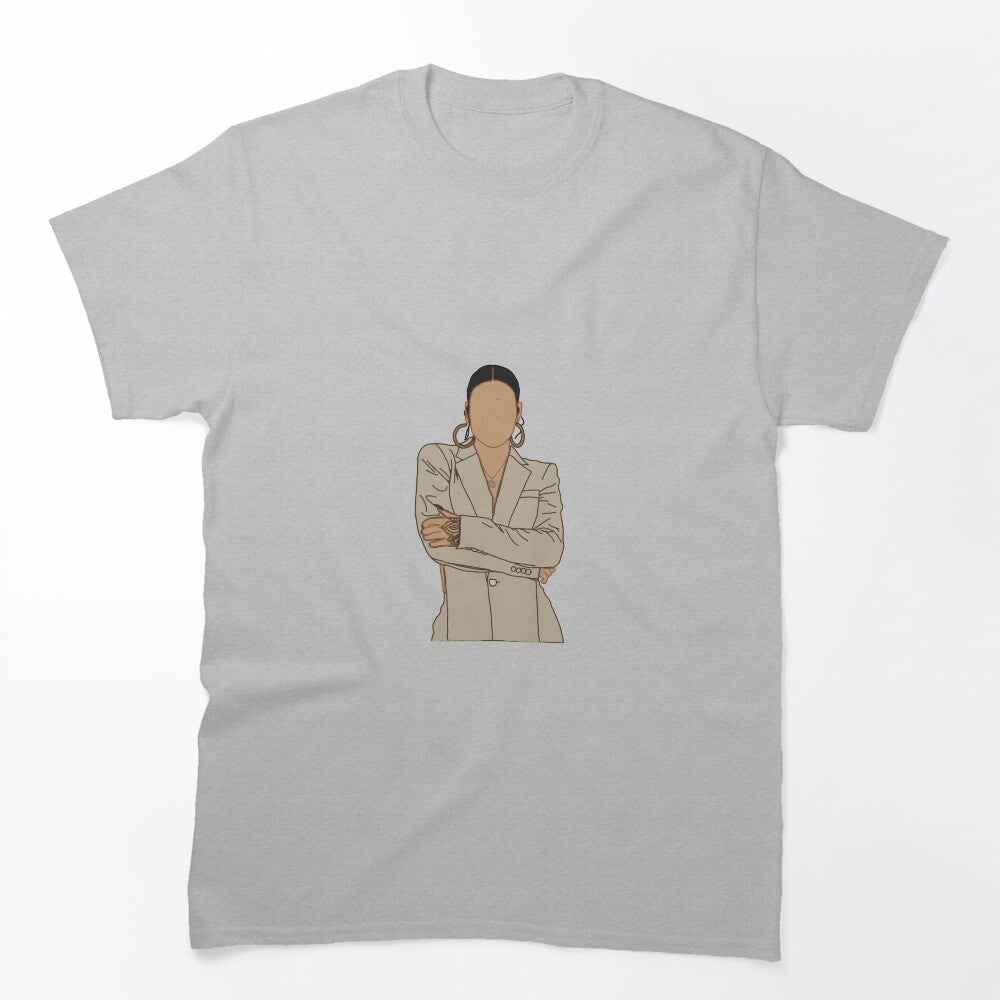 Kehlani Tan Suit Transparent Shirt