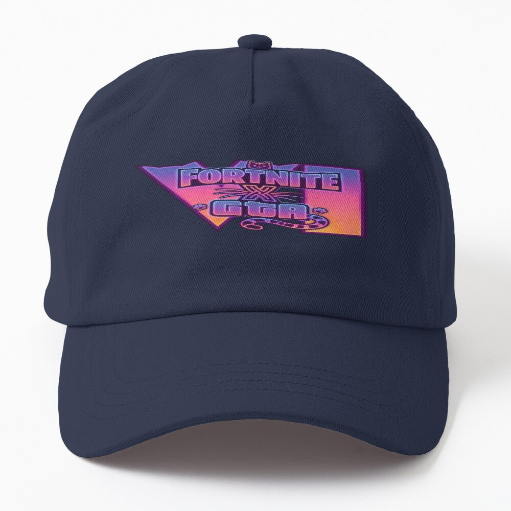 Epic Feline Gaming Crossover - Battle Royale X Grand Theft VI Neon Cat Hat