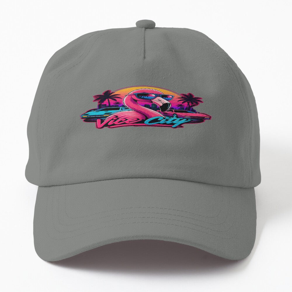 Neon Vice City Gaming Aesthetic Retro Vaporwave Hat
