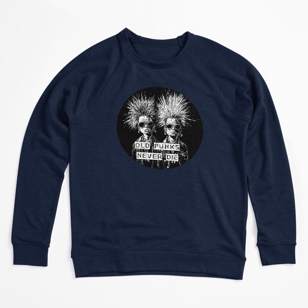 Old Punks Never Die Black & White Design Shirt