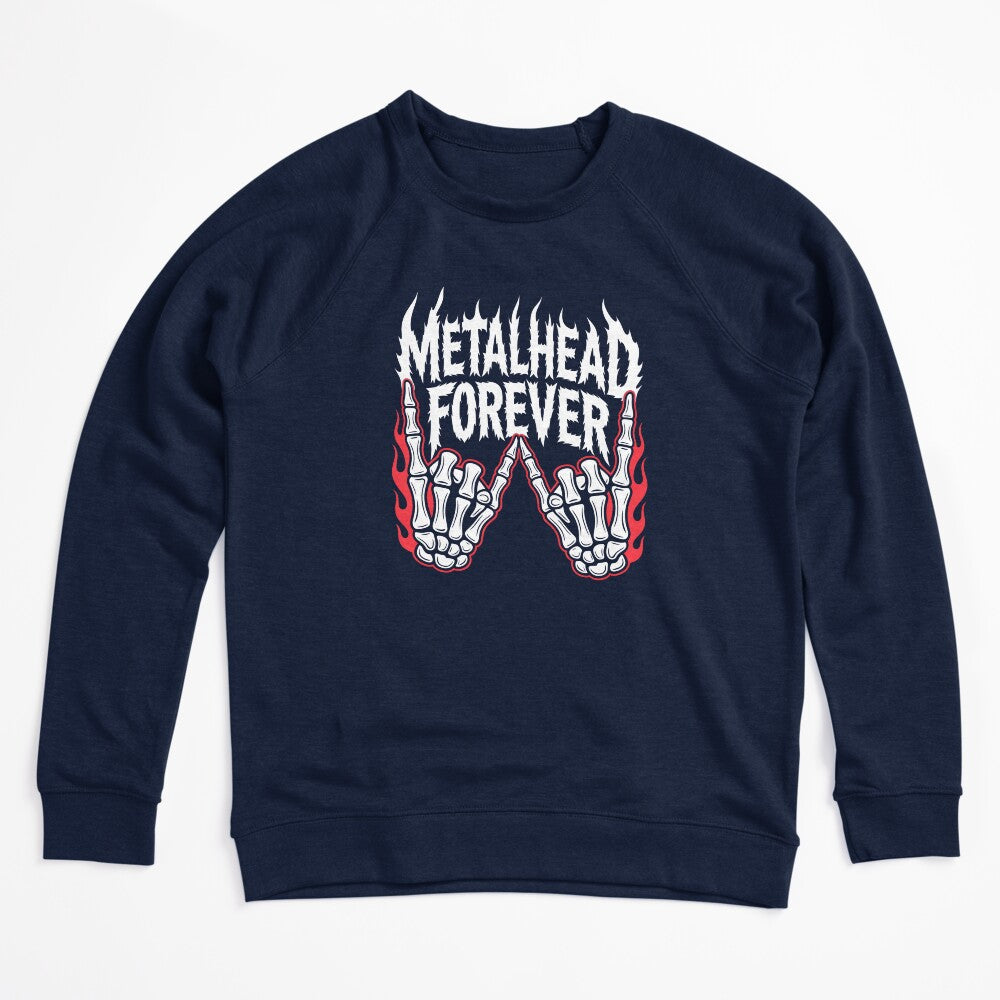 Metalhead Forever Heavy Metal Fan Skeleton Hands And Flames Shirt