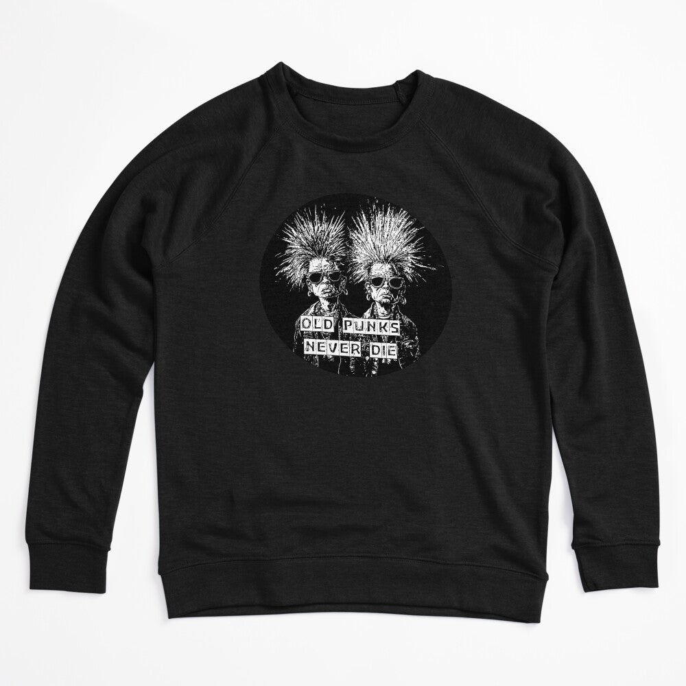 Old Punks Never Die Black & White Design Shirt