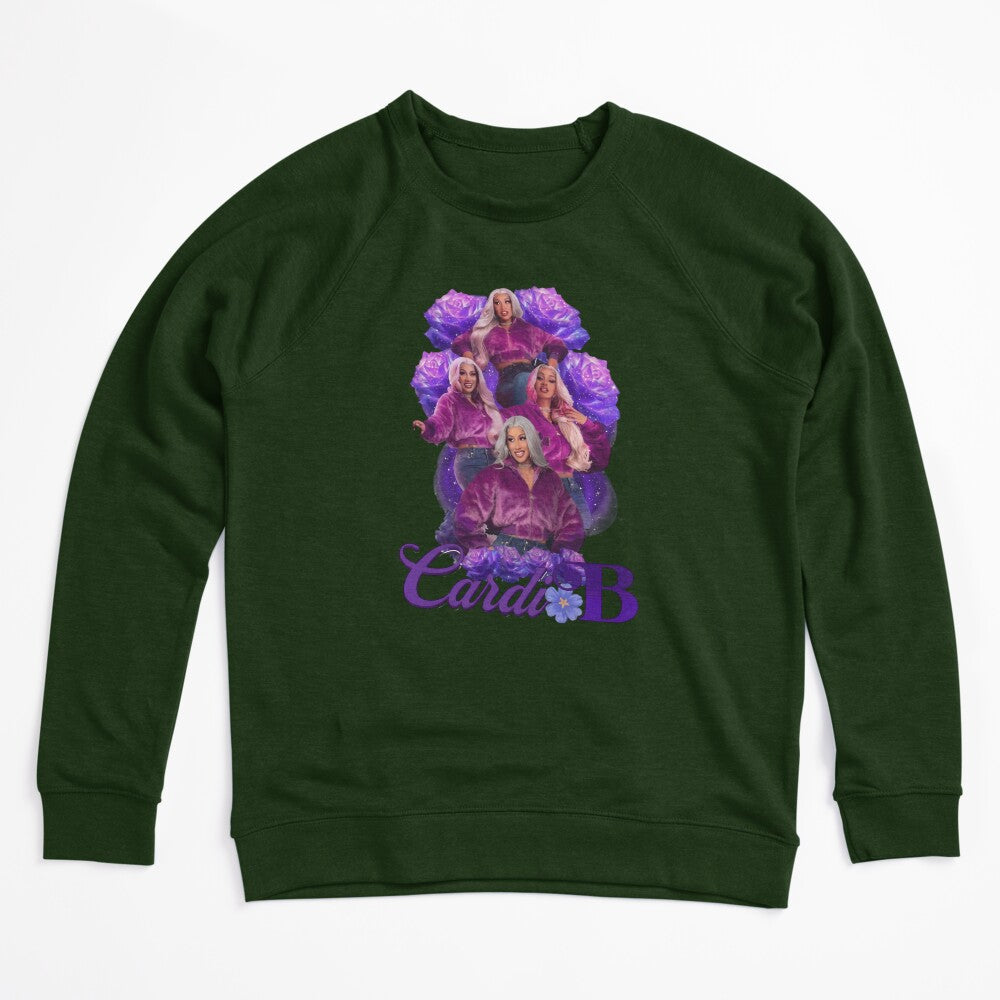 Vintage Style Hip Hop Queen Purple Rose Graphic Cardi B Shirt
