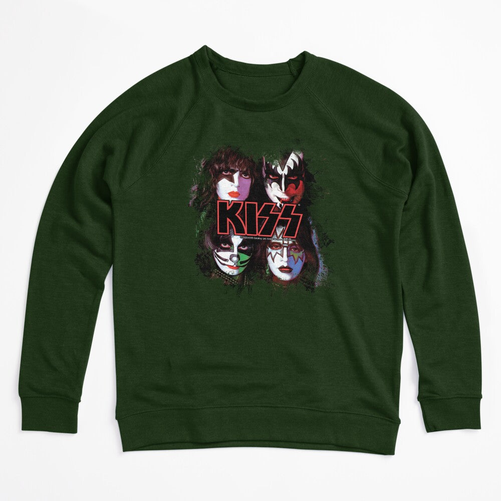 KISS The Band - All Members Faces Brush Effect Shirt
