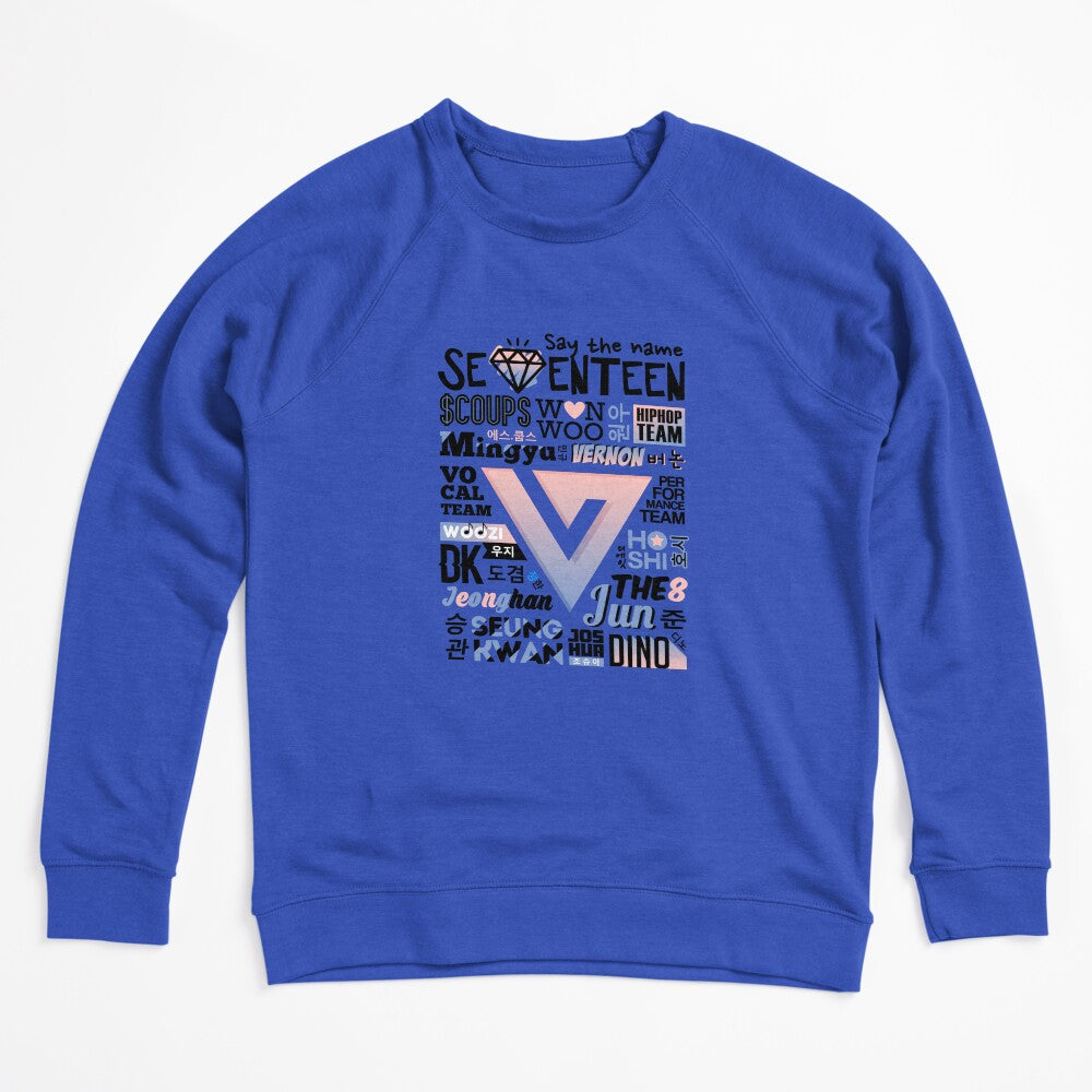 SEVENTEEN Font Collage Ver 2 Rose Quartz & Serenity Shirt
