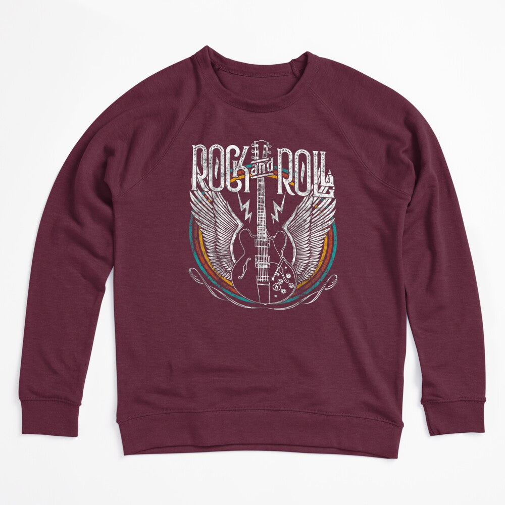 Vintage Retro 80s Rock &amp Roll Music Guitar Wings Shirt