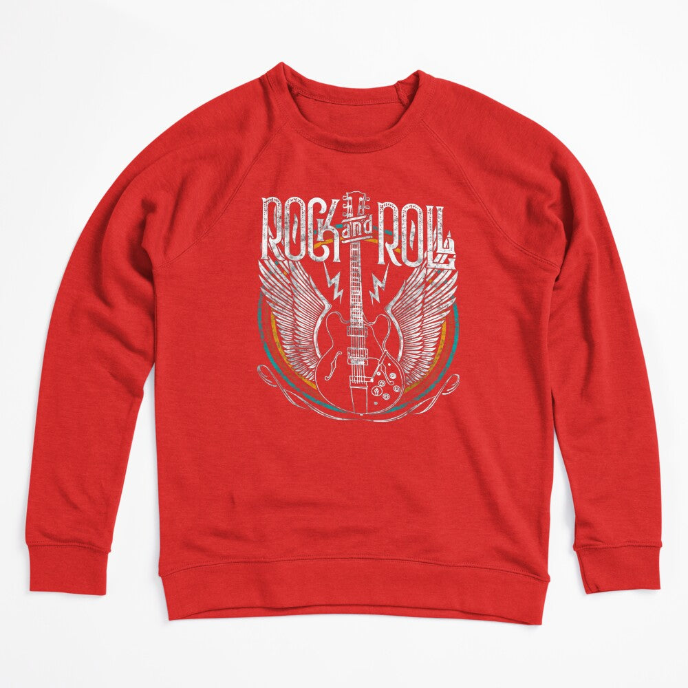 Vintage Retro 80s Rock &amp Roll Music Guitar Wings Shirt