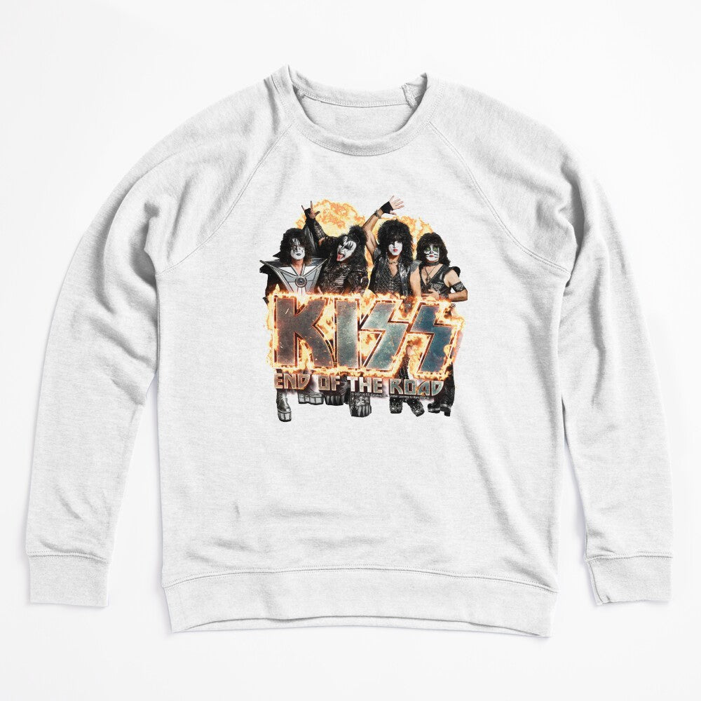KISS The Band - End Of The Road On Fire Logo Shirt