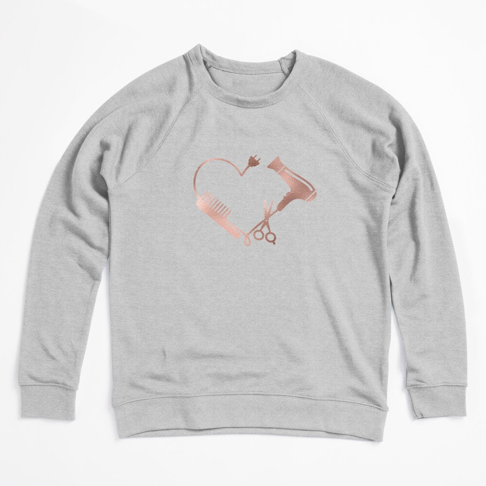 Rose Gold Heart Love Hair Stylist Salon Shirt