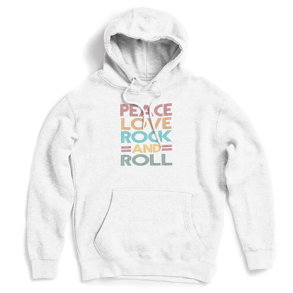 Retro Peace Love Rock N Roll Distressed Rock Concert Music Shirt