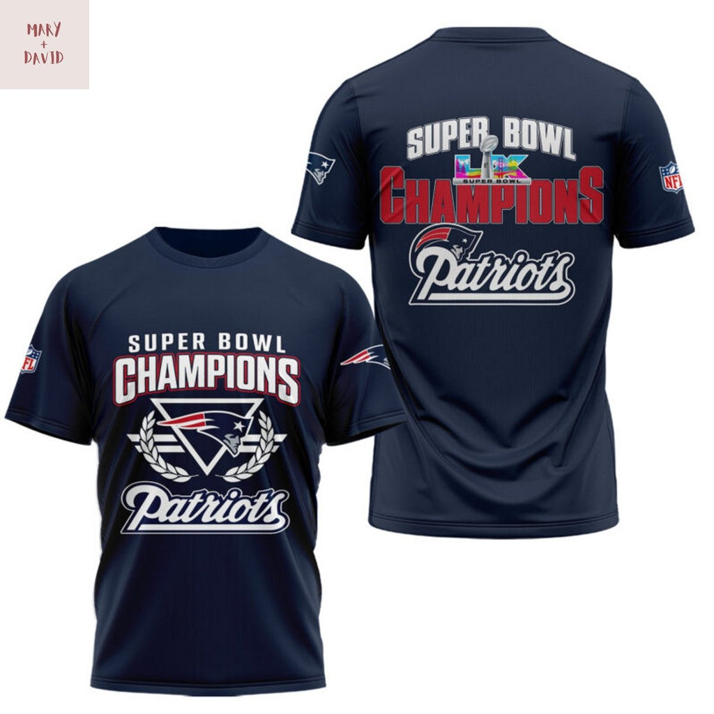 Super Bowl LX New England Patriots 3D T-Shirt