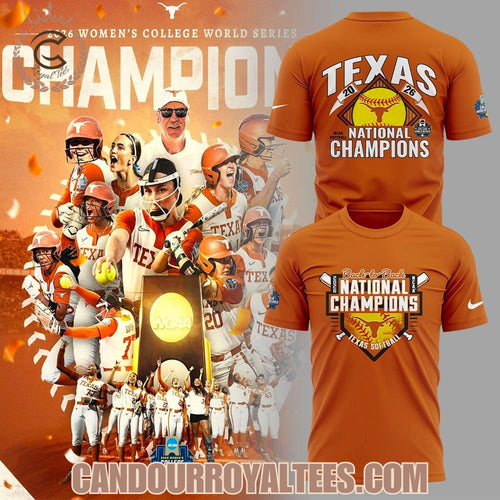 Texas Longhorns win the 2026 NCAA Women’s Collegiate Softball Championship for the second consecutive time Tshirt, Hoodie