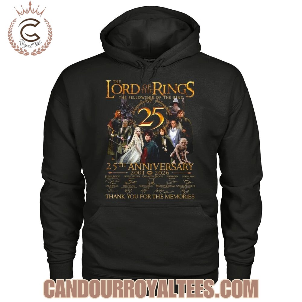 The Lord Of The Rings 25th Anniversary 2001-2026 Thank You For The Memories T-Shirt