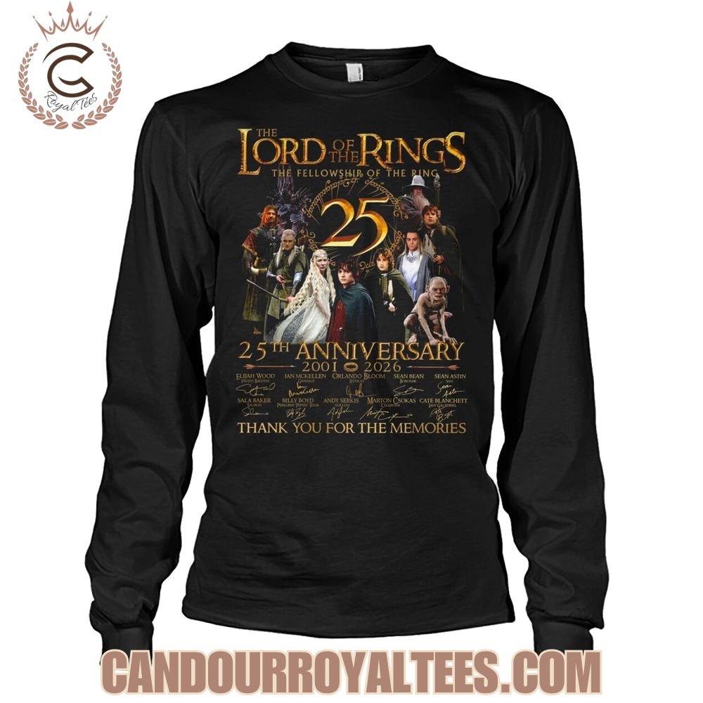 The Lord Of The Rings 25th Anniversary 2001-2026 Thank You For The Memories T-Shirt