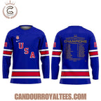 U.S. 2026 Olympic Milano Cortina Men’s Team Championship Hockey Jersey Blue