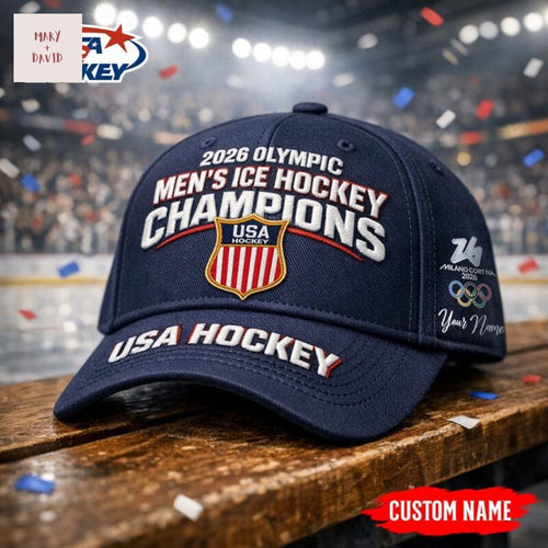 USA Hockey 2026 Olympic Men Ice Hockey Champions Cap