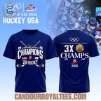 USA Men’s Ice Hockey Team 3x Champs Tshirt, Hoodie