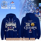 USA Men’s Ice Hockey Team 3x Champs Tshirt, Hoodie
