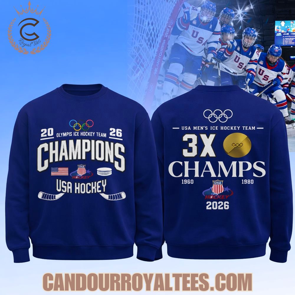 USA Men’s Ice Hockey Team 3x Champs Tshirt, Hoodie