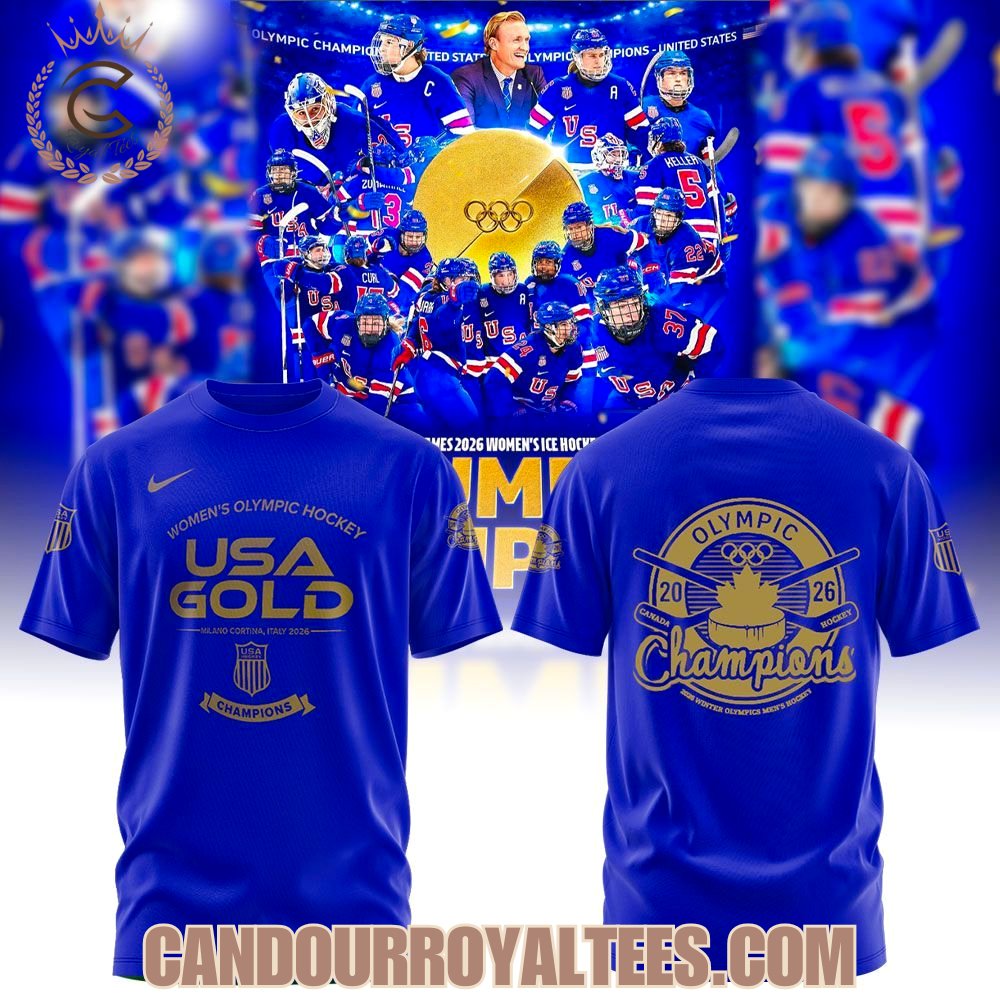 USA Women Hockey Gold Medal Milano Cortina 2026 Blue Shirt