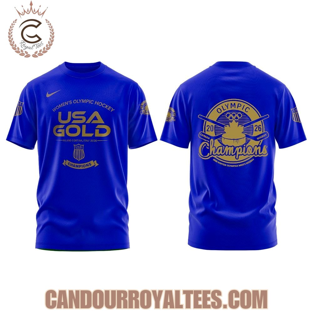 USA Women Hockey Gold Medal Milano Cortina 2026 Blue Shirt