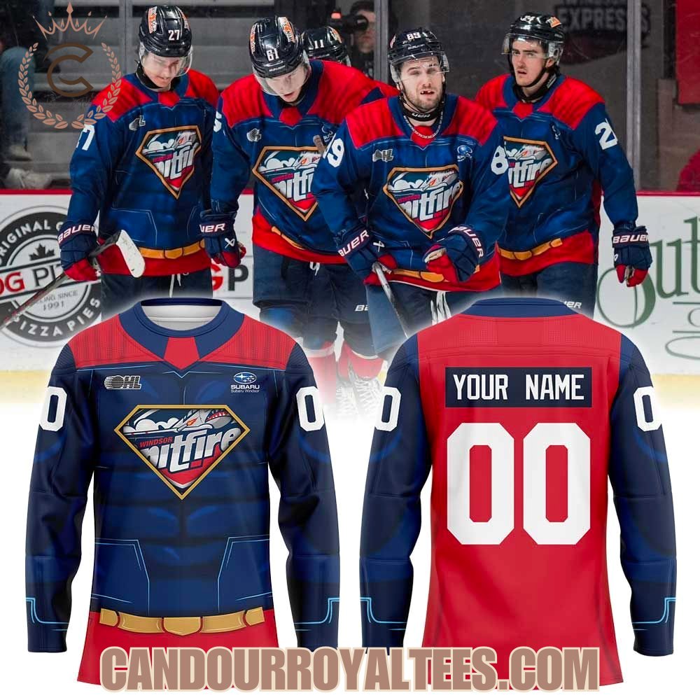 Windsor Spitfires 25-26 Super Hero Night Hockey Jersey