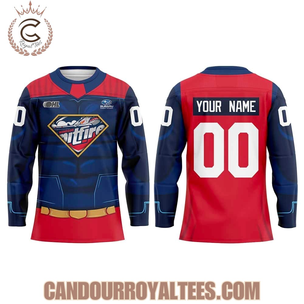 Windsor Spitfires 25-26 Super Hero Night Hockey Jersey
