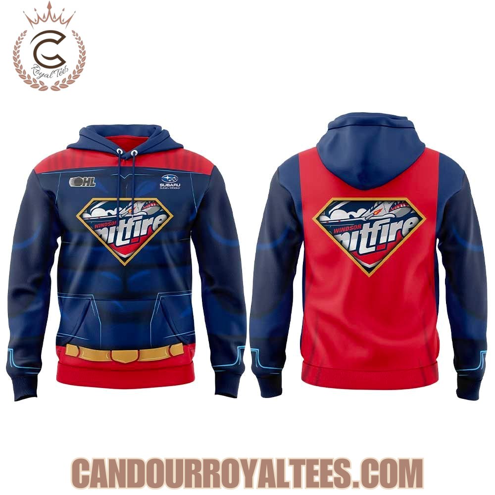 Windsor Spitfires 25-26 Super Hero Night Hoodie