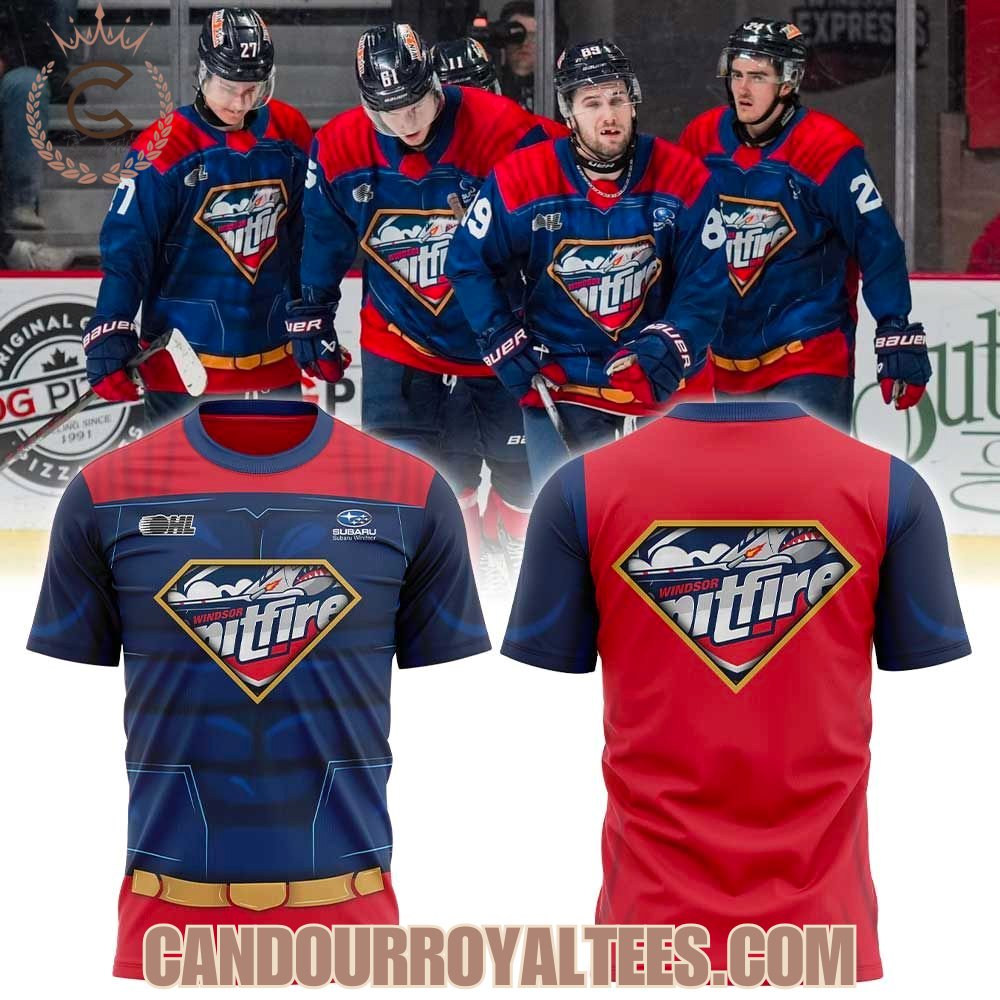Windsor Spitfires 25-26 Super Hero Night Hoodie