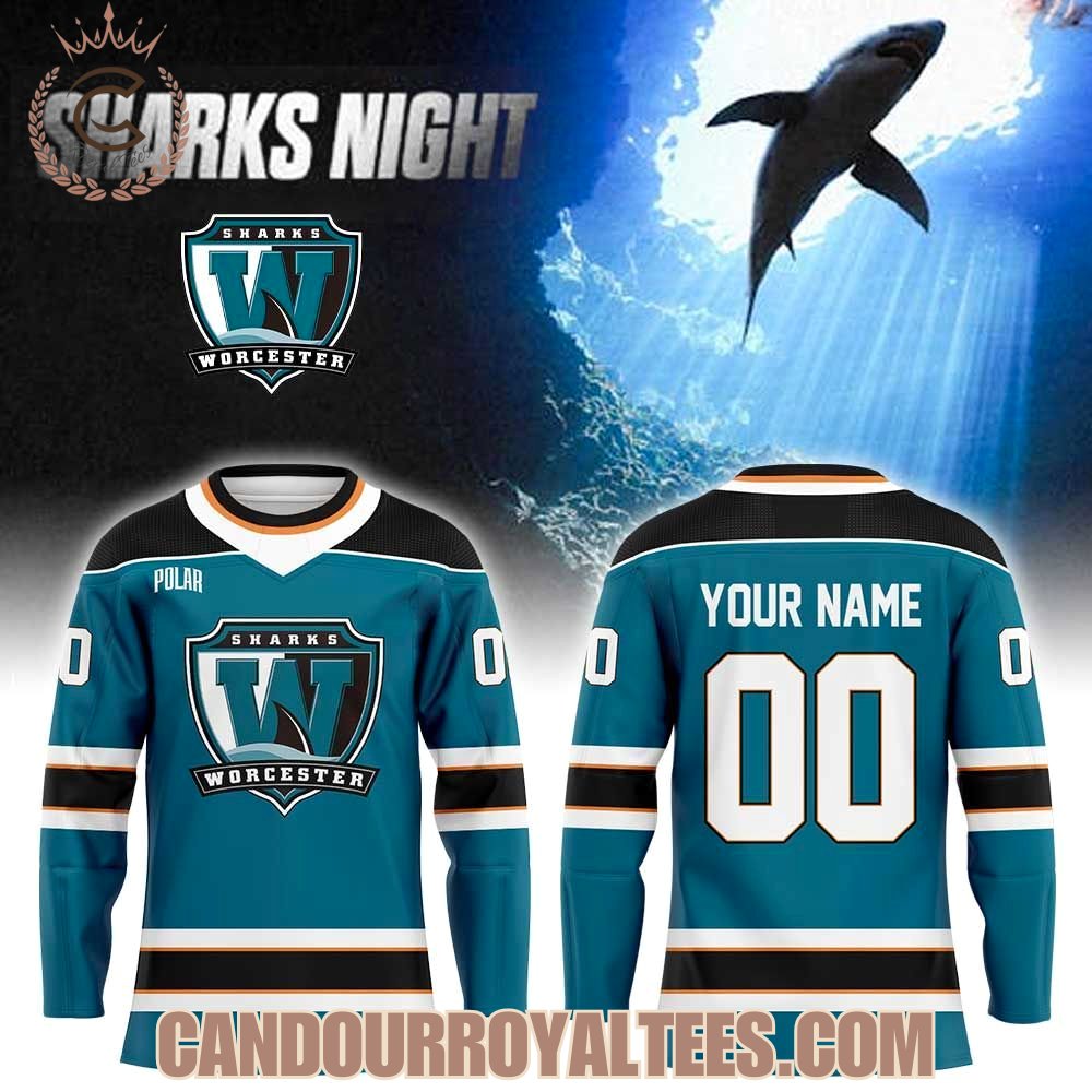 Worcester Railers HC Sharks Night 2026 Hockey Jersey