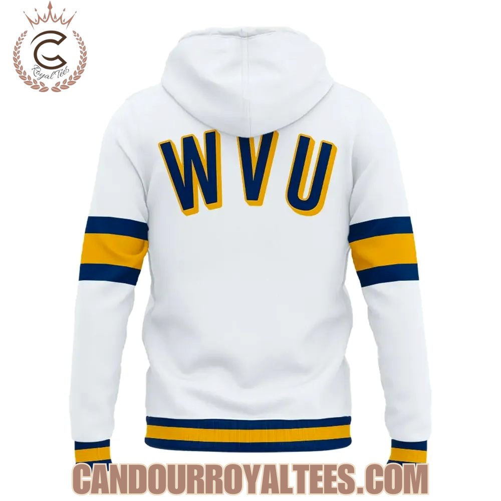 WVU Basketball White Throwback Uniform Hoodie