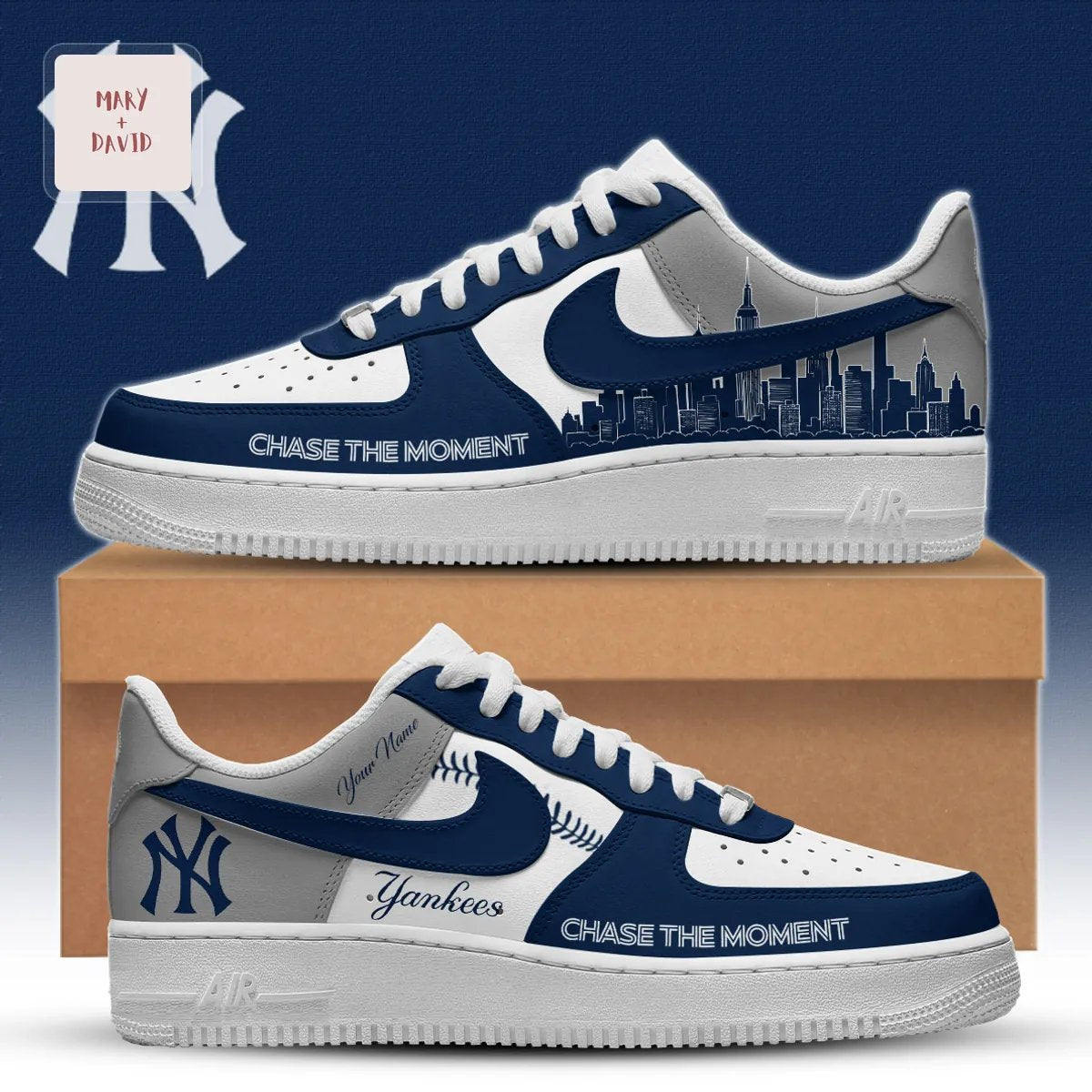 Yankees City Graphic Limited Edition Custom Air Force 1 Sneakers